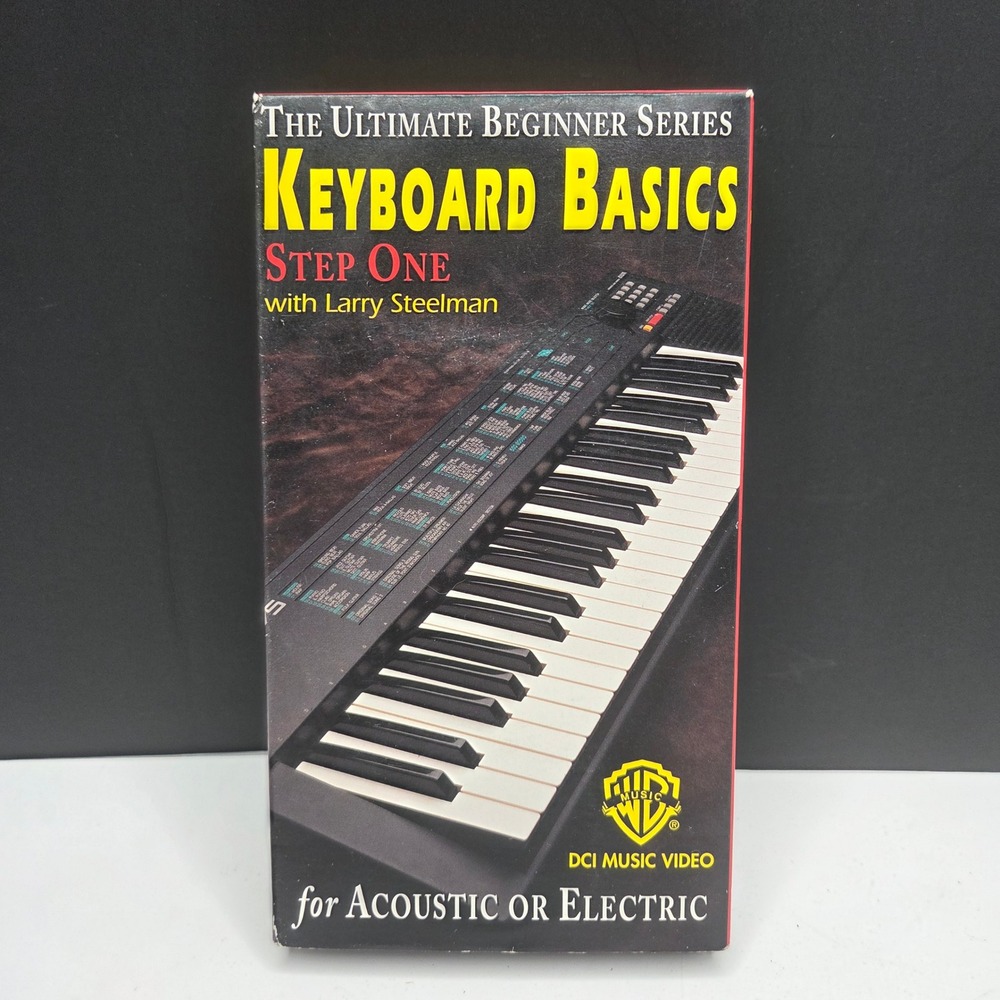 Warner Bros Keyboard Basics Step One VHS Larry Steelman Beginner Music 1995 Vint